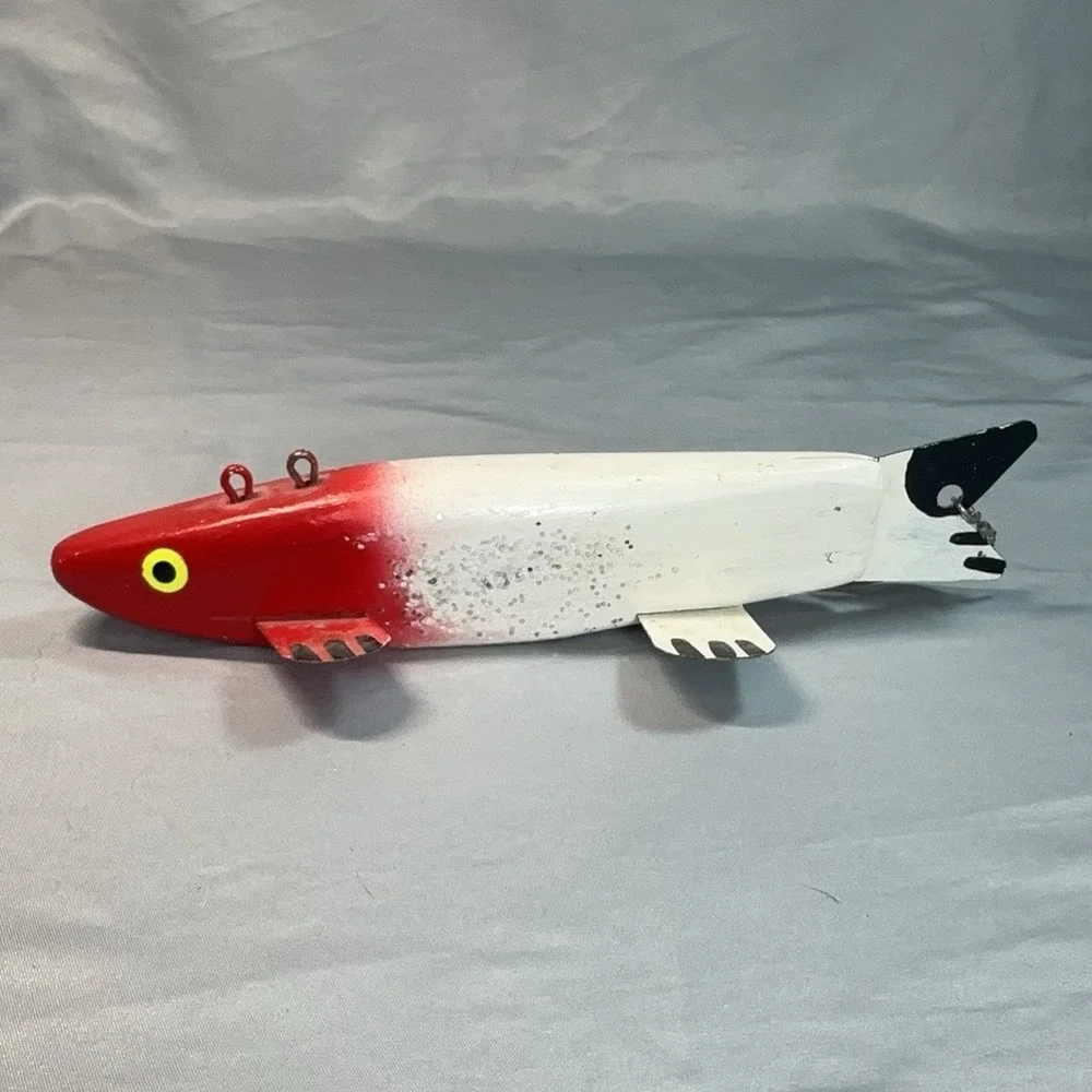 Vintage Duey Johnson Signed Ice Fishing Spearing Decoy Marked D Minnesota 9